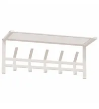 Вешалка настенная с полкой "Торонто-21", 270х670х270 мм, 5 крючков, металл, белая, ВСПТ21 Б